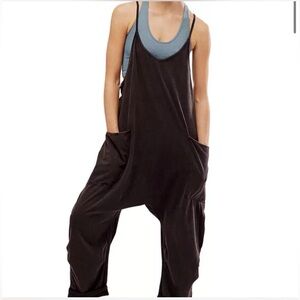 Free People Hot Shot Onesie in Washed Black Size Large